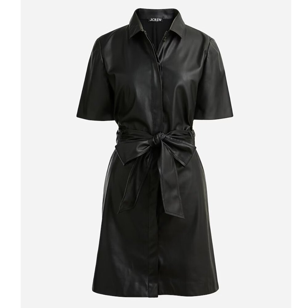 J. CREW button-front faux-leather dress